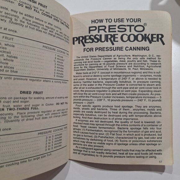 Presto Pressure Cooker Recipe Booklet Manual 1970s Vintage Instructions Meals - Picture 7 of 9